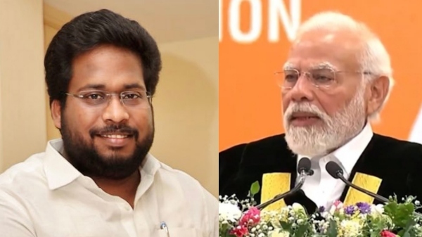 Trichy Surya those who came to welcome Prime Minister Modi who came to attend various programs in Trichy 