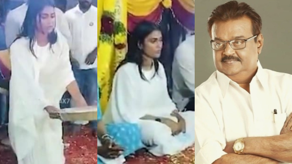 bigg boss 7 contestant Poornima paid tributes to Vijayakanth as the first thing she did after leaving Bigg Boss