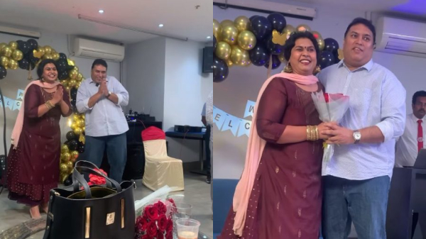 bigg boss 7 contestant vichithra welcomed by friends and family 