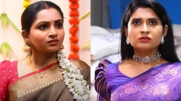 tamilum saraswathiyum serial January 18th episode Meghna spoke against Tamil