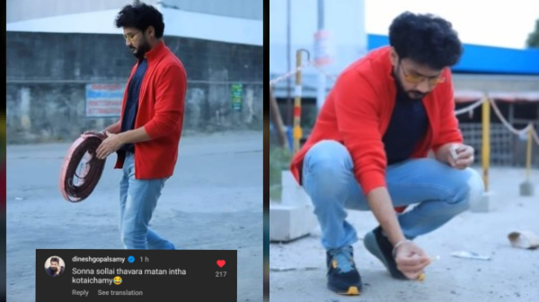  bigg boss tamil season 7 contestant Vishnu is celebrating and enjoying with explosions