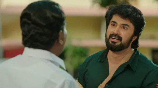 Ethirneechal Serial 2023 January 22th promo Visalakshi aruva in his hand