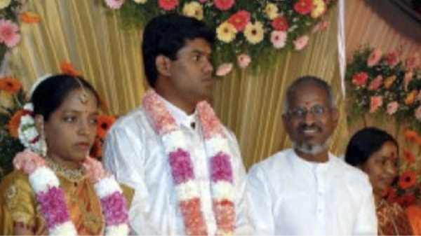 Bhavatharani heard from her father Ilayaraja on the wedding stage