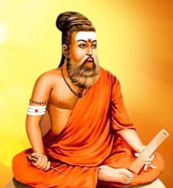 காவி உடையில் திருவள்ளுவர்.. ருத்ராட்சம்.. விபூதி.. ஆளுநர், அண்ணாமலை