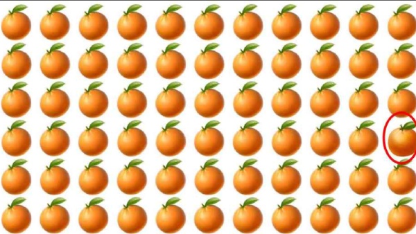 Optical illusion Can you spot the different orange within 6 seconds 
