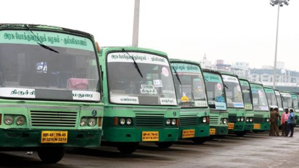 How did the Tamil Nadu government achieve the bus transport amid the huge strike? 