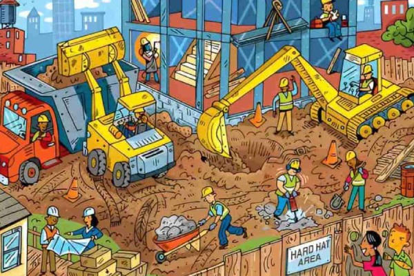Optical Illusion: spot a toothbrush in construction scene 