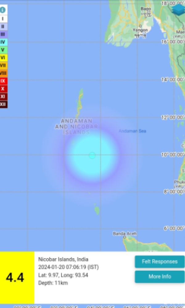  Earthquake in Andaman and Nicobar islands today
