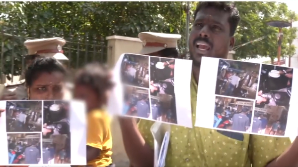  Rowdies threaten me Police should take action mechanic staged dharna in Chennai commissioner office 