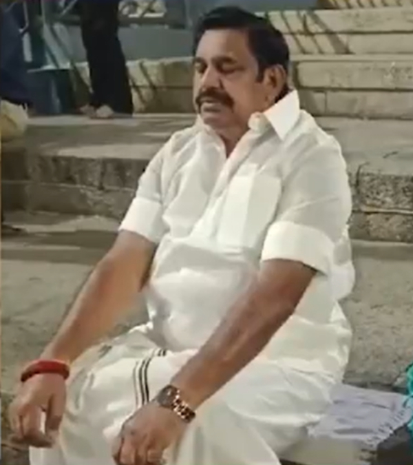  ADMK chief Edappadi Palaniswami after Tirupati Swamy darshan, did meditation for few minutes
