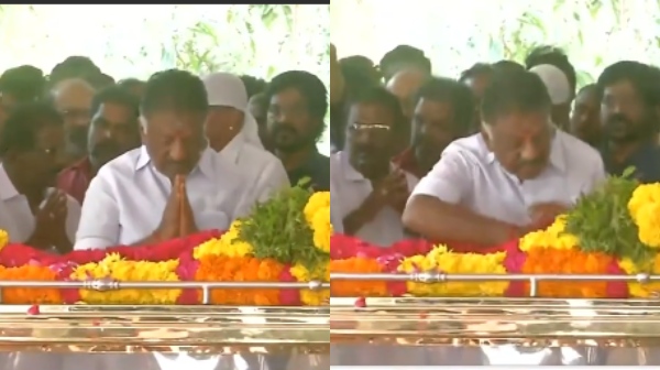 O Panneerselvam, Ravindranath paid last respect to Bavatharini in theni lower camp O Panneerselvam, Ravindranath paid last respect to Bavatharini in theni lower camp