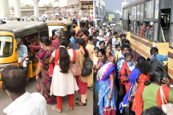 In Chennai, transport unions are gradually reducing bus service from evening onwards 