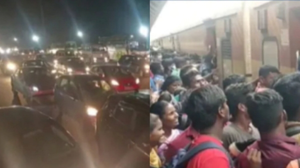 Kilambakkam Bus Stand Crowd and Heavy Traffic in Chennai Vandalur, Perungalathur, GST Road 
