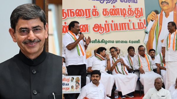 Give house in greenways road for governor: Congress urges cm stalin