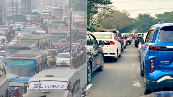 chennai people pongal travel : The traffic congestion is high to Tindivanam beyond Chengalpattu 