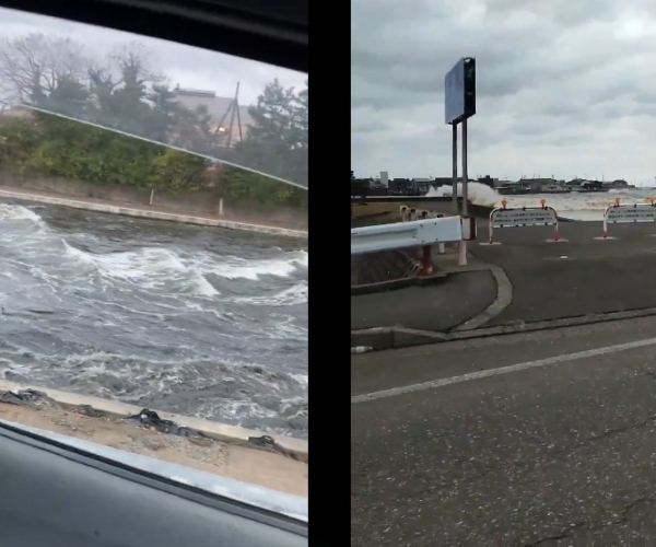 While a tsunami warning in Japan, sea water has started to enter in waves in many places 