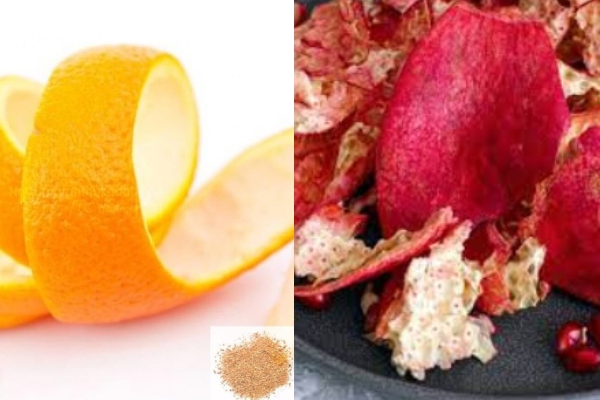 Do you know the Excellent Health Benefits in Orange Fruit Peel Pomegranate peel is the Best for Healthy Skin 