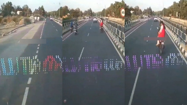 CCTV Video released for the accident Private Bus collision with Two Wheeler killed Father-3 year old son 