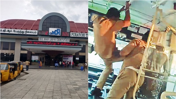 Clash between driver-conductor in city bus in koyambedu, Chennai 