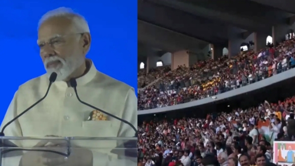 Over 35,000 Indians sing Vande Mataram song on PM Modis Ahlan Modi event in UAE 