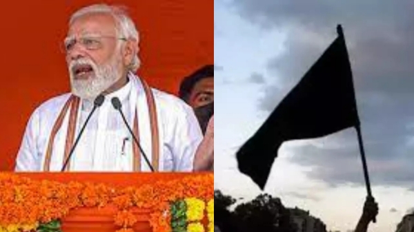 Farmers stage black flag protest in Tiruppur against PM Narendra Modi 