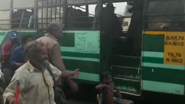 Govt bus Conductor and driver suspended for dropping off a Scheduled Caste woman in Dharmapuri claims carrying beef 