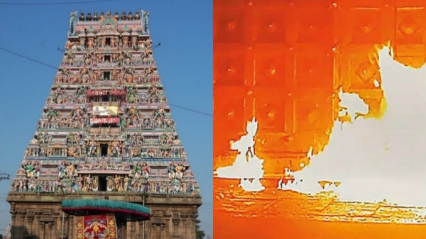 Police arrest youth Fire Reported Outside Mylapore Kapaleeswarar Temple 
