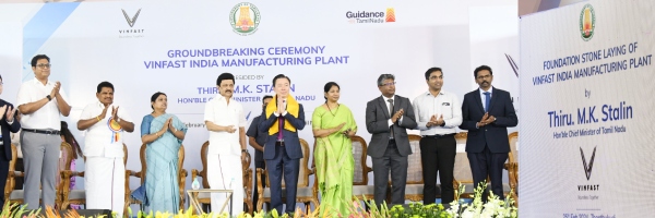 CM Stalin lays foundation stone for electric car manufacturing company in tuticorin