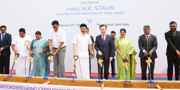 CM Stalin lays foundation stone for electric car manufacturing company in tuticorin