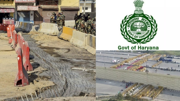 Nails on Haryana roads to stop farmers from marching towards Delhi ed 