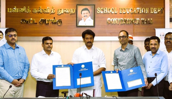 MOU Signed between the Tamilnadu School Education Department and the Shiv Nadar group 