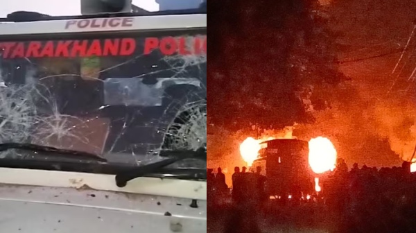 Stones pelts vehicles sets on fire in Uttarakhand Haldwani after illegal madrasa razed by officials 