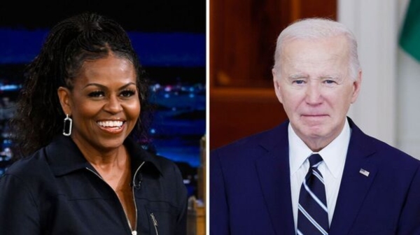 Former president Barrack Obamas wife Michelle Obama voters pick to replace Biden as presidential candidate 