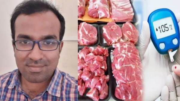 Dr Farook Abdull explains about diabetes patients can take mutton meat 