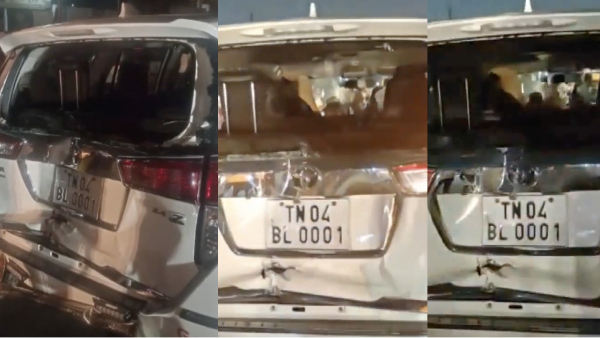 Chennai Mayor Priyas car met with an accident She escape unhurt 