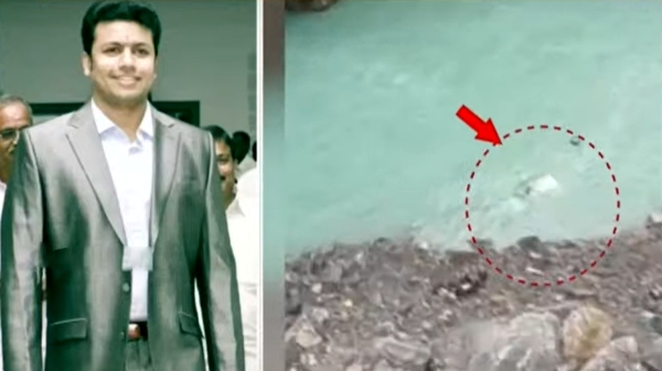 ADMK former MLA Saidai Duraisamys son Vetris car fell into to Himachal Pradesh river and he is missing 