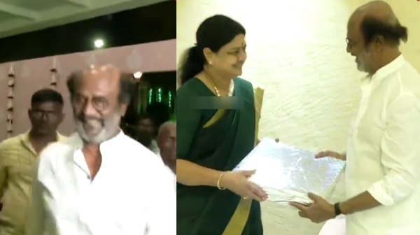 Rajinikanth avoid political Questions During his Visit Sasikala New home at poes Garden 