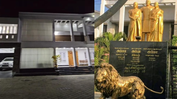 Vijayakumar granddaughter Diyas has a reception in his home town