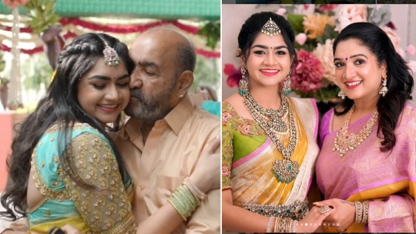 Vijayakumar granddaughter Diyas has a reception in his home town