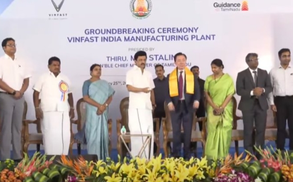 CM Stalin lays foundation stone for electric car manufacturing company in tuticorin