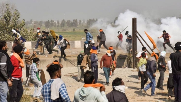 The farmers association alleged that the paramilitary and police were attacking their camps The farmers association alleged that the paramilitary and police were attacking their camps