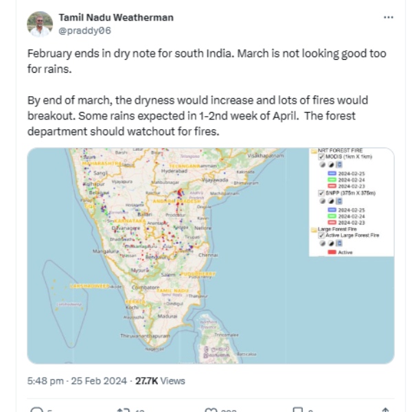  No Rain till April first week says Tamil Nadu weatherman Pradeep John