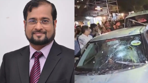 Journalist Nikhil Wagles car vandalised by BJP workers in pune 