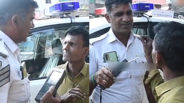 Auto driver kissed police to avoid alcohol testing in Chennai 