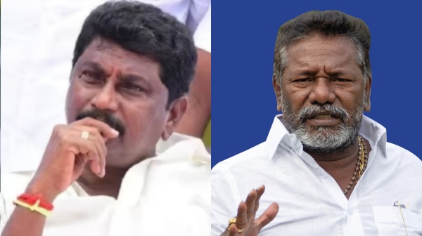 Koovathur Row: Actor turned politician karunas filles compalaint against Av Raju in Chennai Commissioner office 