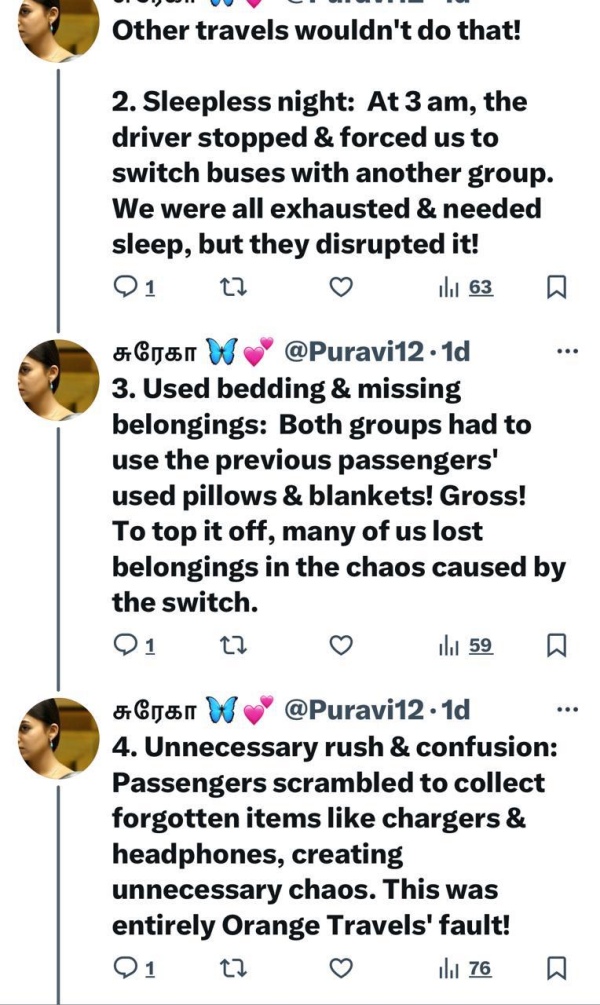  A passenger shared disaster experience about travelling in Orange travels 