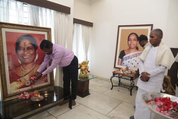  Thirumavalavan paid respect to late singer Bhavatharini and condoled Ilayaraja