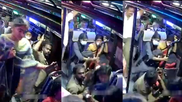 The conductor saves the student in a private bus going from Erode to Mettur 