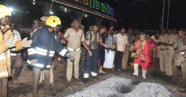 Thousands of Devotees throng in ritual of walking on embers at Erode Bannari Amman Temple