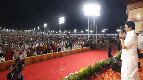 Stalin attacks bjp and aiadmk in erode election campaign